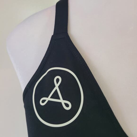 Free People Movement Size XS Good Karma Crop Tank Black Cross Back Symbol Front - Picture 3 of 6